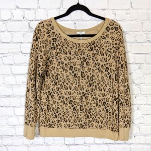 Joie Annora Brown and Tan Leopard Print Sweater M